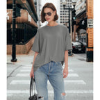 BAMBOO COOL Womens Oversized Summer T Shirts Tops Short Sleeve Tees Spring Outfits Trendy Business Fashion Workout Clothes