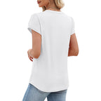 Womens Summer Tops Dressy Casual Blouses Short Sleeve Shirts for Women Business Casual Beach Vacation Outfits