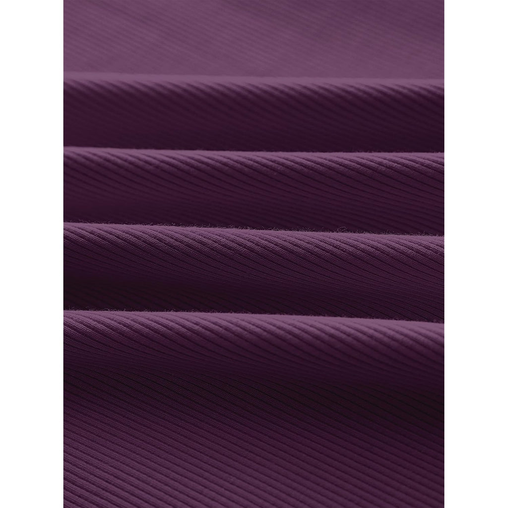 Women's High Neck Racerback Tank Top Dark Purple