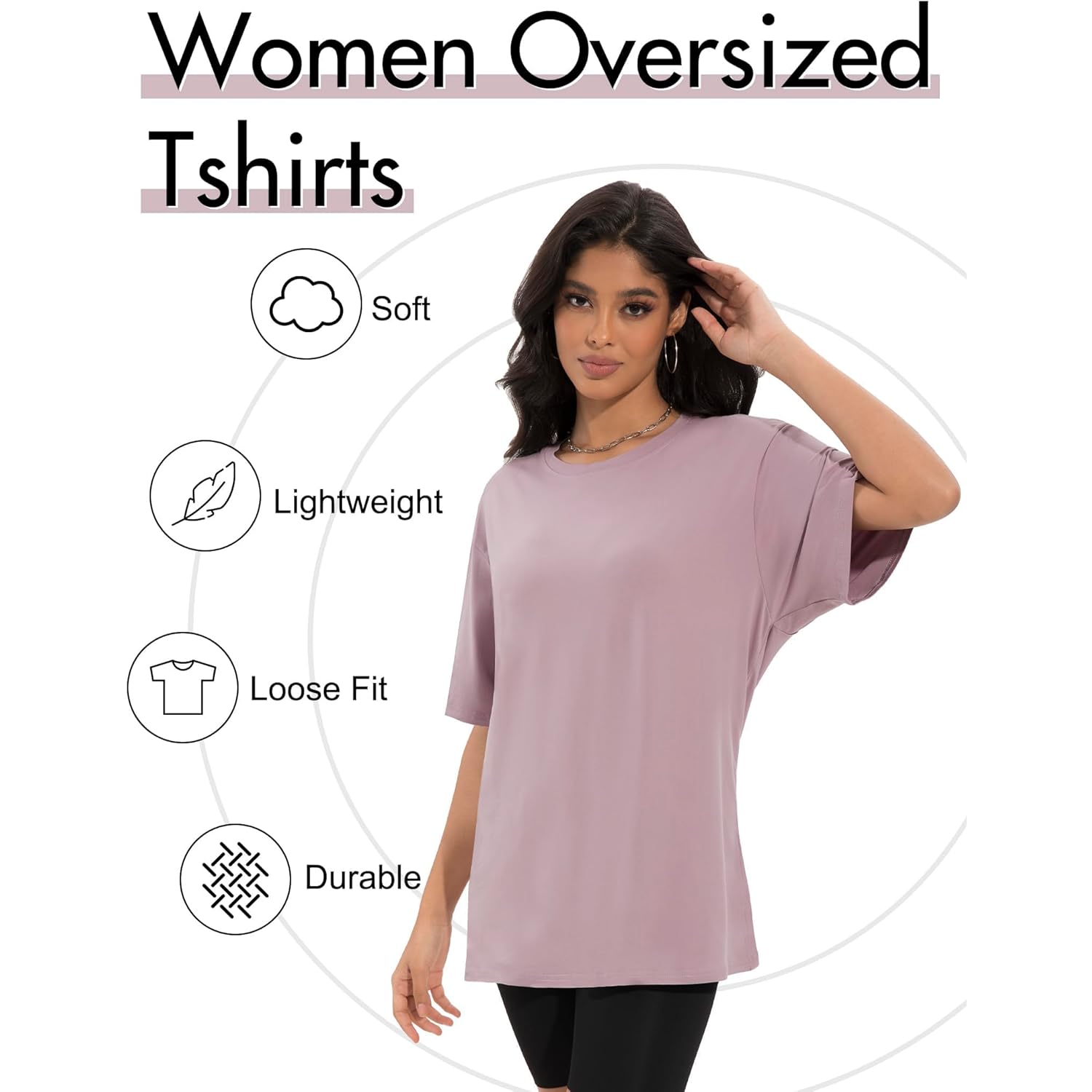 Siimcuzy 1/2/4 Pack Oversized Tshirts for Women, Loose Fit Crew Neck Summer Baggy Tops Workout Tees Plus Size T Shirts