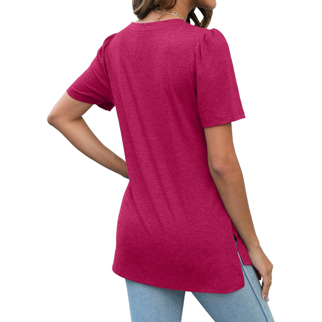 Women's Side Split Tunic Top Rose