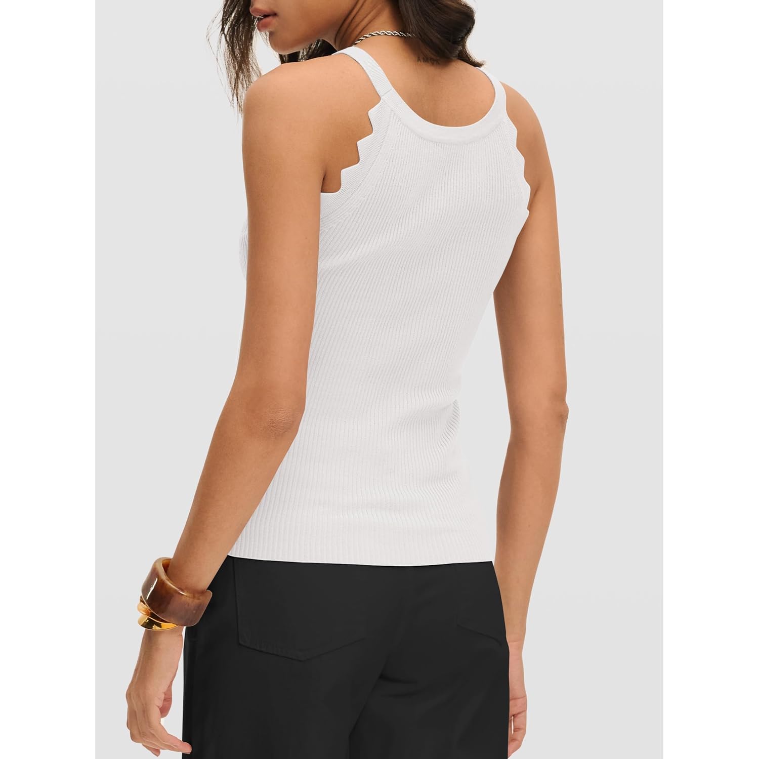 Women's Ribbed Cami Sweater Tank Top White