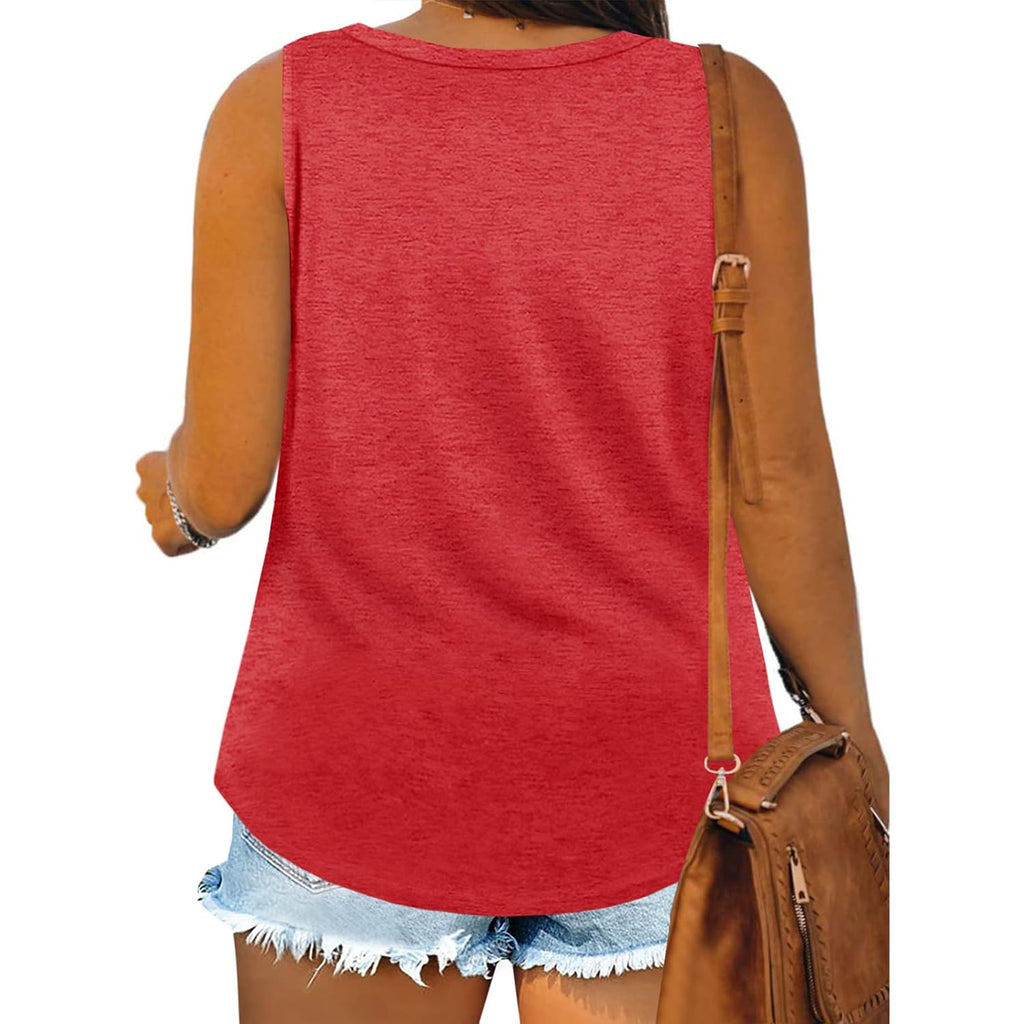 Plus Size Tank Tops for Women Summer Sleeveless Scoop Neck T-Shirts Tops Casual Tees Tunics Shirts