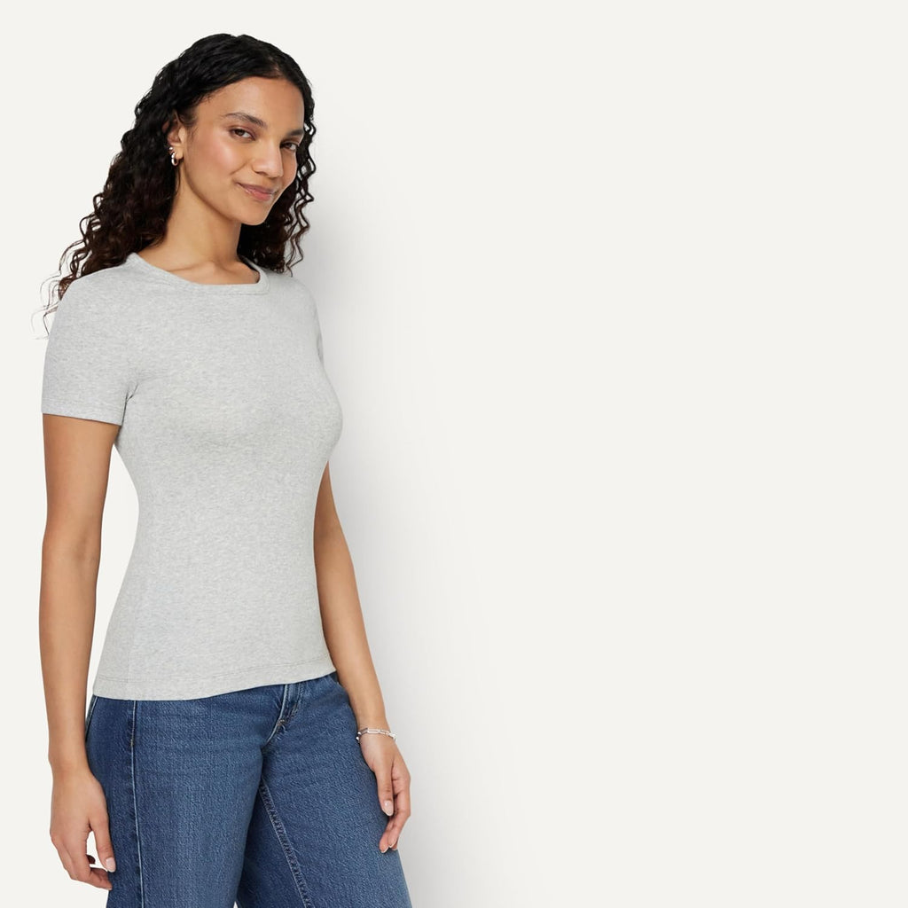 Amazon Essentials Women's Slim-Fit Short-Sleeve Crewneck T-Shirt, Pack of 2
