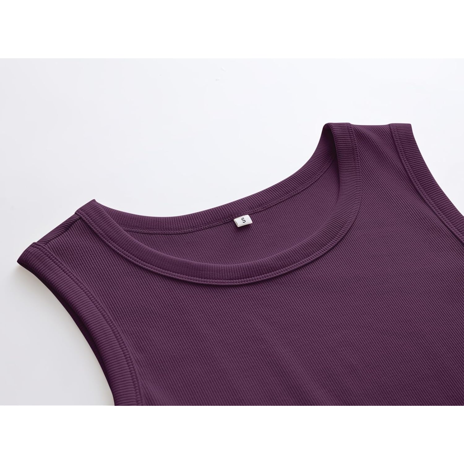 Women's High Neck Racerback Tank Top Dark Purple