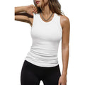 Dokotoo Womens Ladies Ribbed Thick Strap Racerback Tight Slim Fitted Sporty Workout Tank Tops