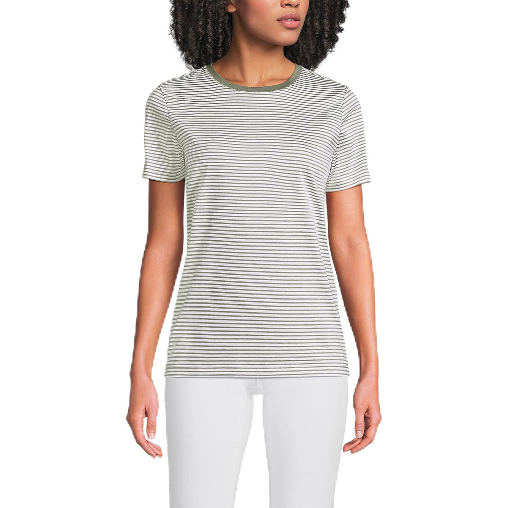 Lands' End Women's Relaxed American-Grown Supima Cotton Crew Neck T-Shirt