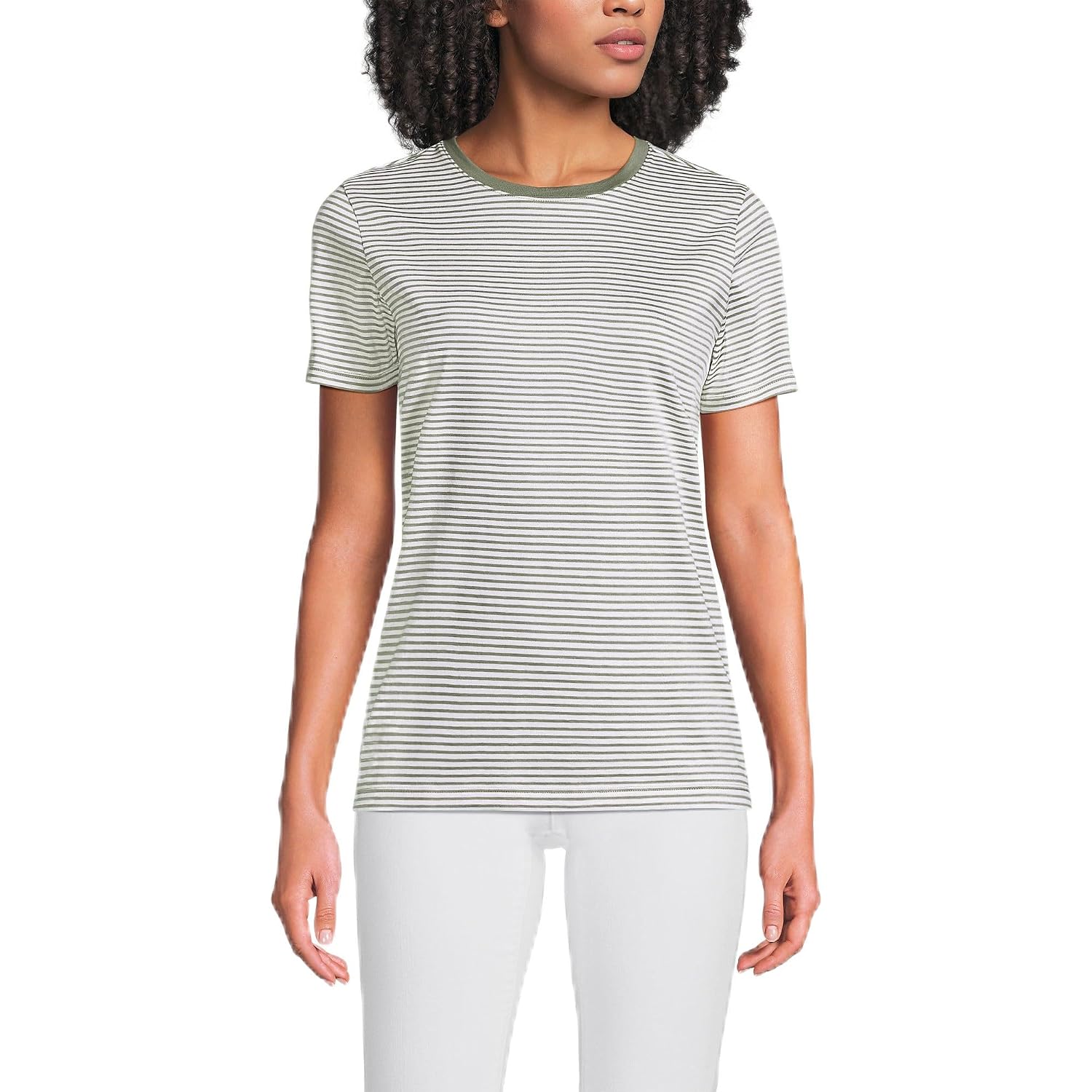 Lands' End Women's Relaxed American-Grown Supima Cotton Crew Neck T-Shirt