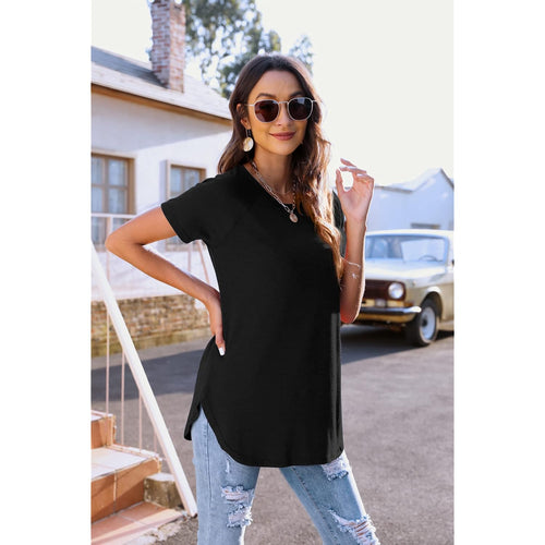 Women's Batwing Sleeve Tunic Top Black