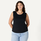 Women's Cotton Sleeveless Tank Top Black/White