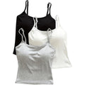 Women's Built-In Bra Crop Tank Top Black/White/Grey