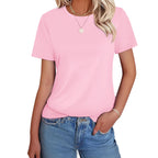 GKBK Women's T Shirts Cotton Short Sleeve Summer Tops Casual Soft Basic Tee | Crew Neck, Loose Fit, Comfortable and Breathable Material, Plain Shirt, 2026 Fall Outfits