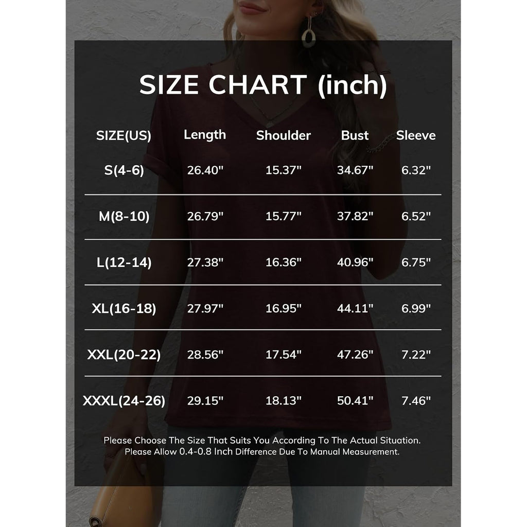 ATHMILE T Shirts Short Sleeve V Neck Tees for Women Fashion Tops Trendy Lightweight Casual Summer Outfits Clothes 2026 Beach