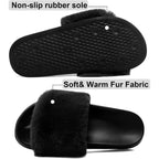 Women's Slippers Fuzzy Black