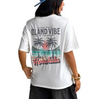 SOLY HUX Women's Hawaiian Beach T Shirts Tropical Graphic Tess Short Sleeve Tops Vacation Clothes