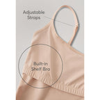 Pact Womens Cotton Camisole Tank Top with Built-in Shelf Bra