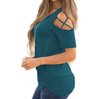 Women's Cold Shoulder Tunic Top Petrol
