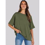 ANRABESS Womens Tops Oversized T Shirts Short Sleeve Crewneck Summer Casual Loose Basic Tee Shirt 2026 Trendy Fashion Clothes