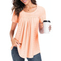 Women's Loose Fit Crew Neck Tunic Top Light Orange