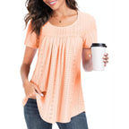 Women's Loose Fit Crew Neck Tunic Top Light Orange