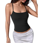 SUUKSESS Women Cotton Double Layer Unpadded Cami Summer Basic Going Out Tops