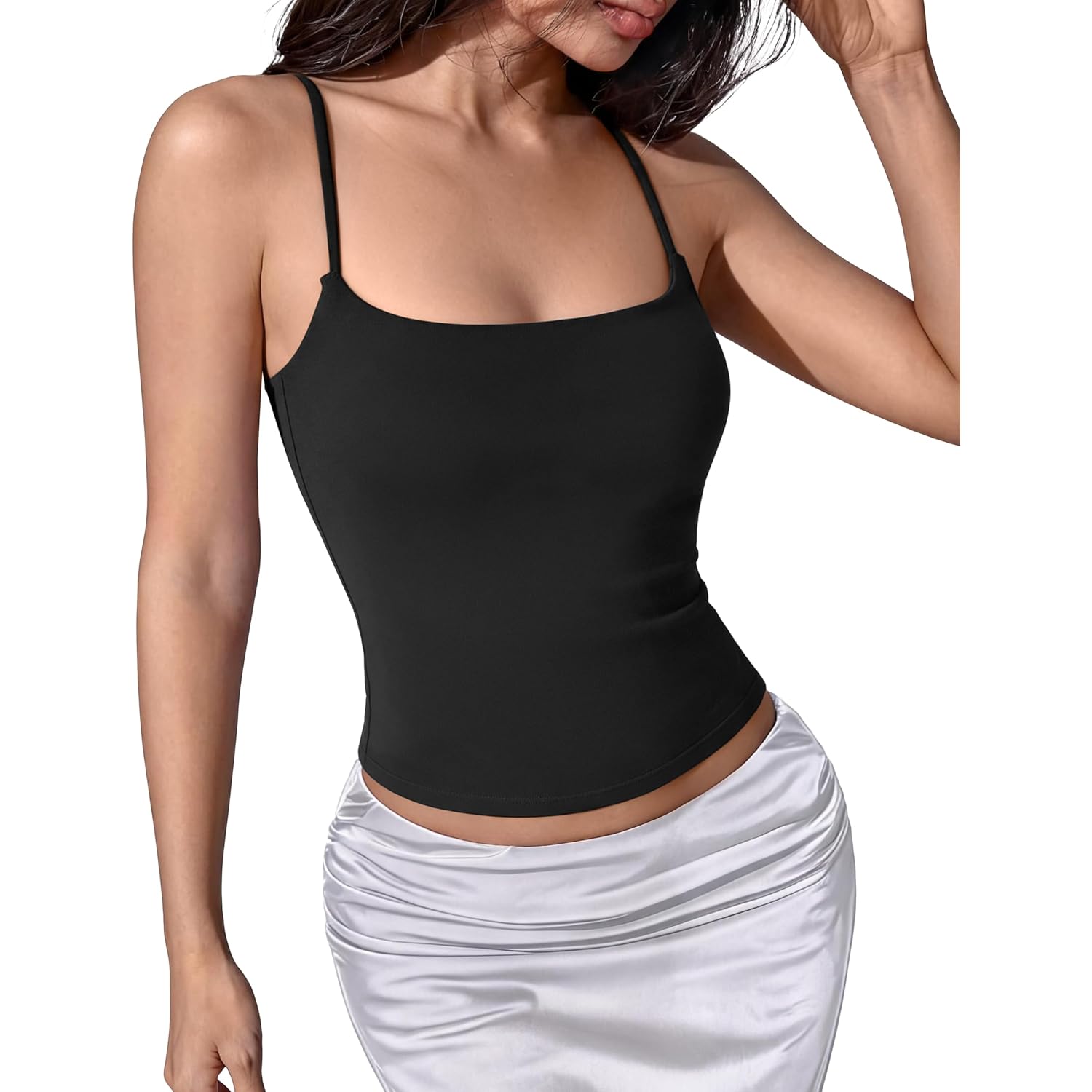 SUUKSESS Women Cotton Double Layer Unpadded Cami Summer Basic Going Out Tops