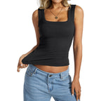 EasyGala Womens Cotton Ribbed Square Neck Tank Tops Basic Backless Sleeveless Summer Cami Shirts 2026