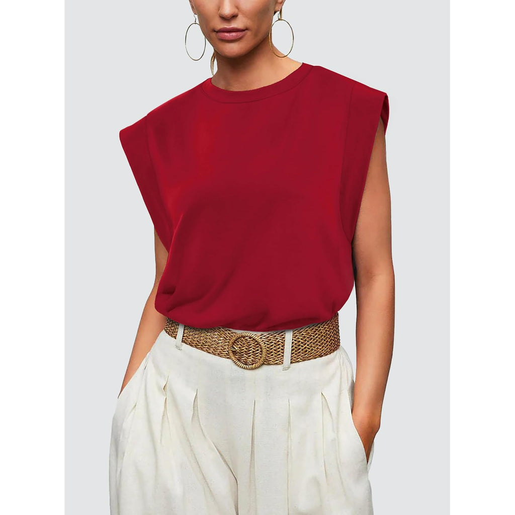 WIHOLL Cap Sleeve Tops for Women Summer Top Basic Tee Shirts Business Casual Tank Loose Fit 2026 Fashion
