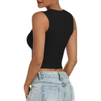 ANRABESS Womens Crop Tank Tops High Neck Sleeveless Ribbed Knit Slim Fit Shirts 2026 Summer Casual Basic Workout Clothes