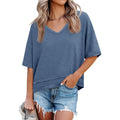 Cicy Bell Womens Summer V Neck T Shirts Casual Short Sleeve Flowy Tops Cute Loose Fit Basic Tees