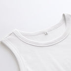 Women's High Neck Racerback Tank Top White