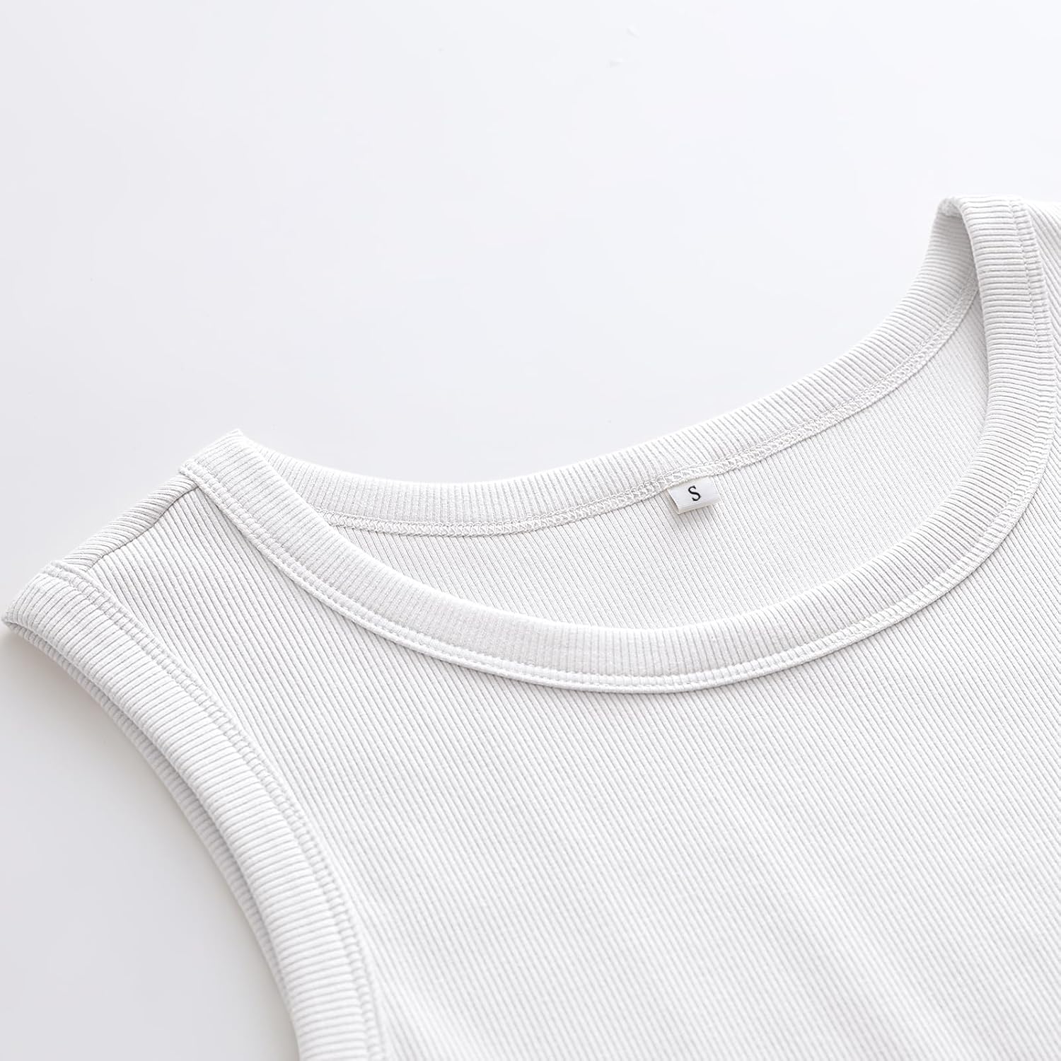 Women's High Neck Racerback Tank Top White