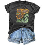 T Shirts for Women Graphic Tees Vintage Printed Short Sleeve Shirt Crewneck Loose Fitting Tops Casual Basic Cute Blouses