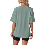 WIHOLL Oversized Tshirts for Women Summer Crew Neck Short Sleeve Graphic Tees Casual Loose Fit Workout Tops 2026