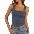 EasyGala Womens Cotton Square Neck Ribbed Tank Tops Fitted Thin Shoulder Strap Sleeveless Basic Summer Cami Clothes 2026