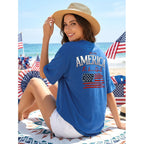 250 Anniversary USA Shirt Women Oversize American Flag Tshirt 4th of July Graphic Tees Patriotic Short Sleeve Tops
