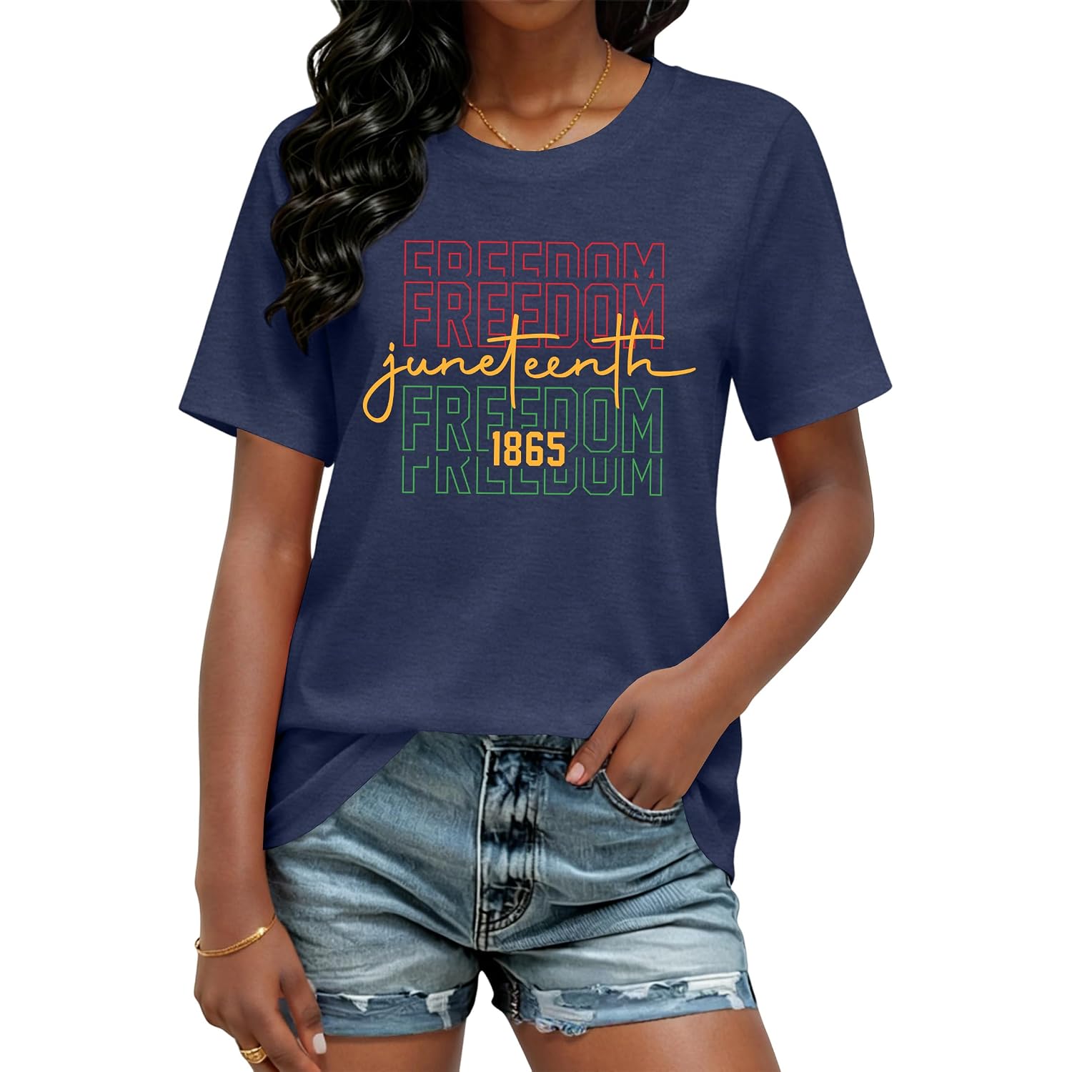 Juneteenth Shirts Women Human Beings T-Shirt Celebrate Black Freedom Shirts Color May Vary Black History Print Casual Tops