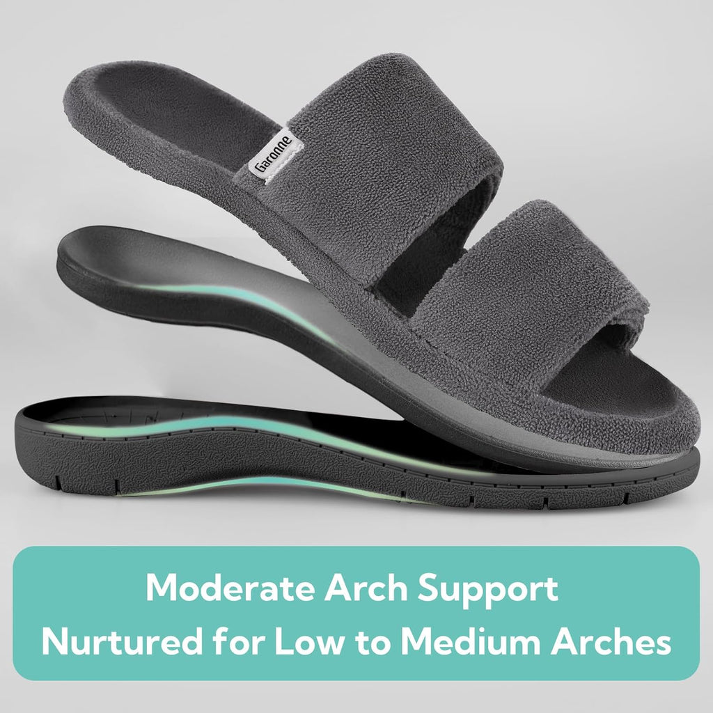 Women's Slippers Dual-Strap Dark Grey