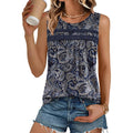 Zeagoo Womens Tank Tops 2026 Summer Pleated Scoop Neck Sleeveless Lace Crochet Boho Tops Dressy Casual Loose Fit Blouses