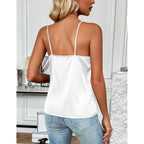 Women's Silk Satin Camisole Tank Top White