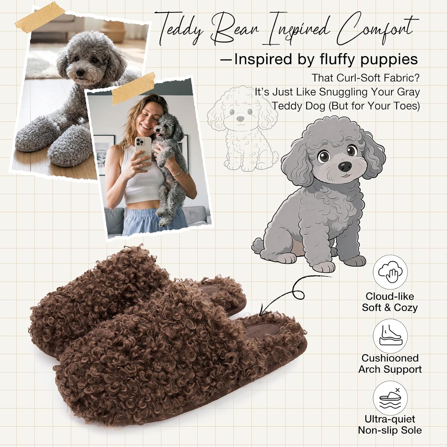 Women's Slippers Scuff Nutty Mocha
