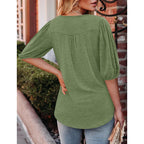 Women's Chest Pleated Tunic Top Avocado