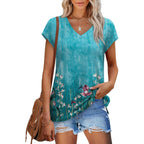 Sampeel Womens Summer Tops 2026 Cap Sleeve Trendy V Neck Loose Fit T Shirts