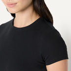 Amazon Essentials Women's Slim-Fit Stretch Rib Short Cap Sleeve Crew Neckline Tee