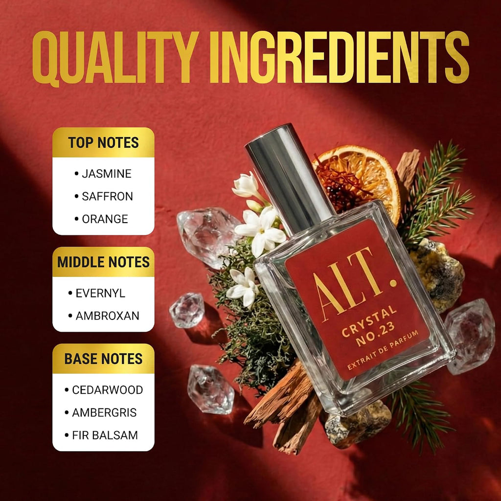 ALT. FRAGRANCES Crystal No. 23 – Inspired by Bac. Roug. 540, Unisex Perfume, Extrait de Parfum, Long Lasting Perfume for Men & Women with Jasmine, Amberwood & Cedar Notes, 100ml