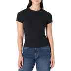 Amazon Essentials Women's Slim-Fit Stretch Rib Short Cap Sleeve Crew Neckline Tee