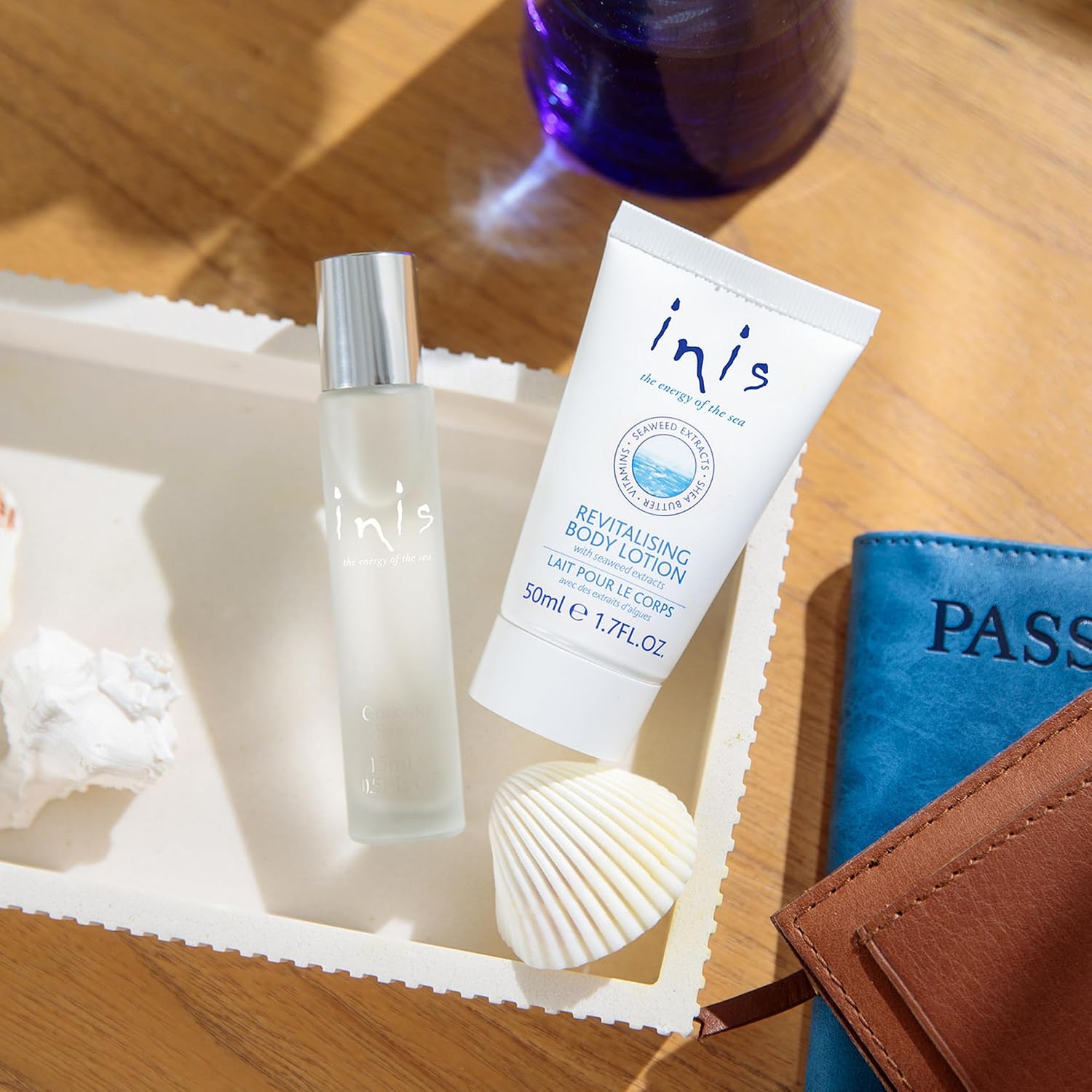 Inis the Energy of the Sea - Cologne and Body Lotion Sampler Gift Set for Women and Men, Unisex Travel Size Toiletries with Mini Cologne and Mini Lotion, Clean Ocean Fresh Fragrance