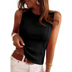 PRETTYGARDEN Sleeveless Tops for Women 2026 Summer Ribbed Tank Top Fitted Shirts Basic Tees Cute Spring Going Out Y2k Clothes