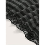 SOLY HUX Womens Y2K Lace Cami Sleeveless Striped Spaghetti Strap Camisole Gothic Babydoll Tops