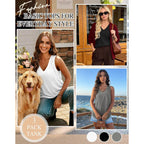 KKJ 3 Pack Womens Tank Tops 2026 Summer Vacation Outfits V Neck Loose Fit Sleeveless Casual Shirts Fashion Clothes